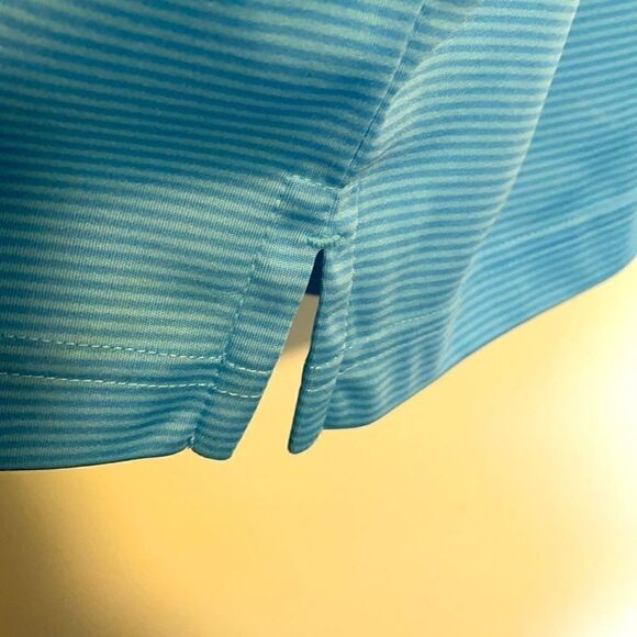 Greg Norman ML75 Play-dry polo shirt sleeve golf micro stripe blue shirt size XL - Picture 4 of 9